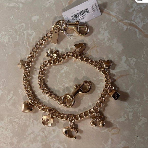 Coach Accessories - Coach Gold Charm Strap 22”